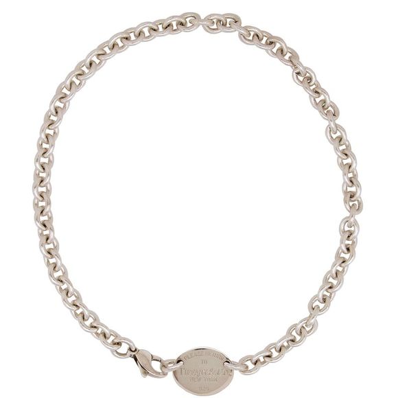 Tiffany & Co. Jewelry - Tiffany & Co. Sterling Silver Return to Tiffany Oval Tag Choker Necklace